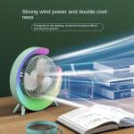 Desktop Mute 3-speed Fan Night Light, USB Charging Mini Fan